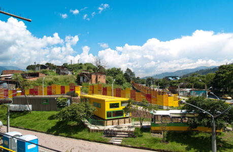 Cultural Development Node No. 1 at the foot of the former garbage dump in Moravia, Medellin