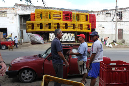 Locally reclaimed materials: crates