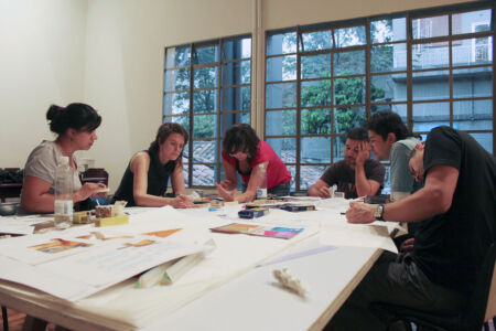 Workshop team: with Yesenia Rodríguez, María Camila Vélez, Juan Esteban Sandoval and Alejandro Vasquez Salinas