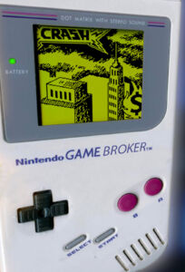 Game Broker by Derivart, 2009. Three retro games for the original Nintendo Game Boy reflecting upon the nature of financial crises.