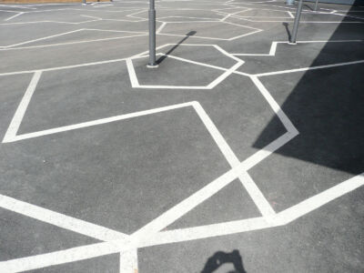 Photosynthesis pattern on asphalt
